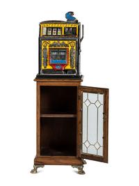 A 1 Cent Treasury Twin Jackpot Slot Machine on Stand
