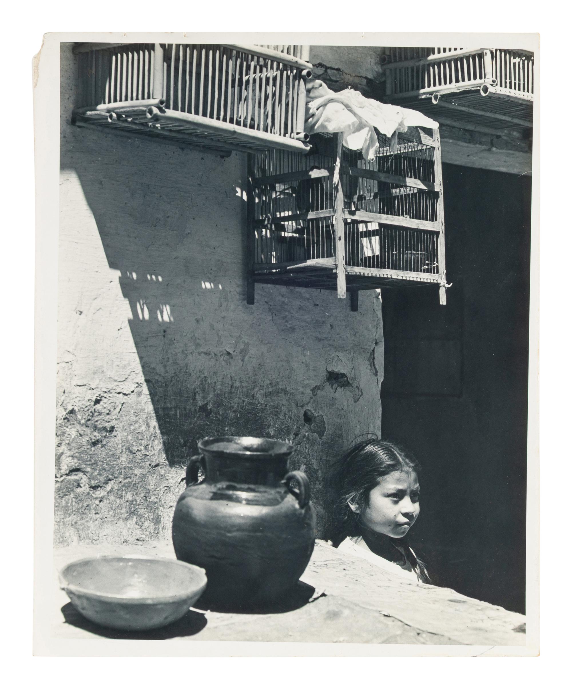 A group of five works ( Spools; Peter Lorre; #5; Model Standing in Rocks; Stairway Up Fuel Storage Tank )
