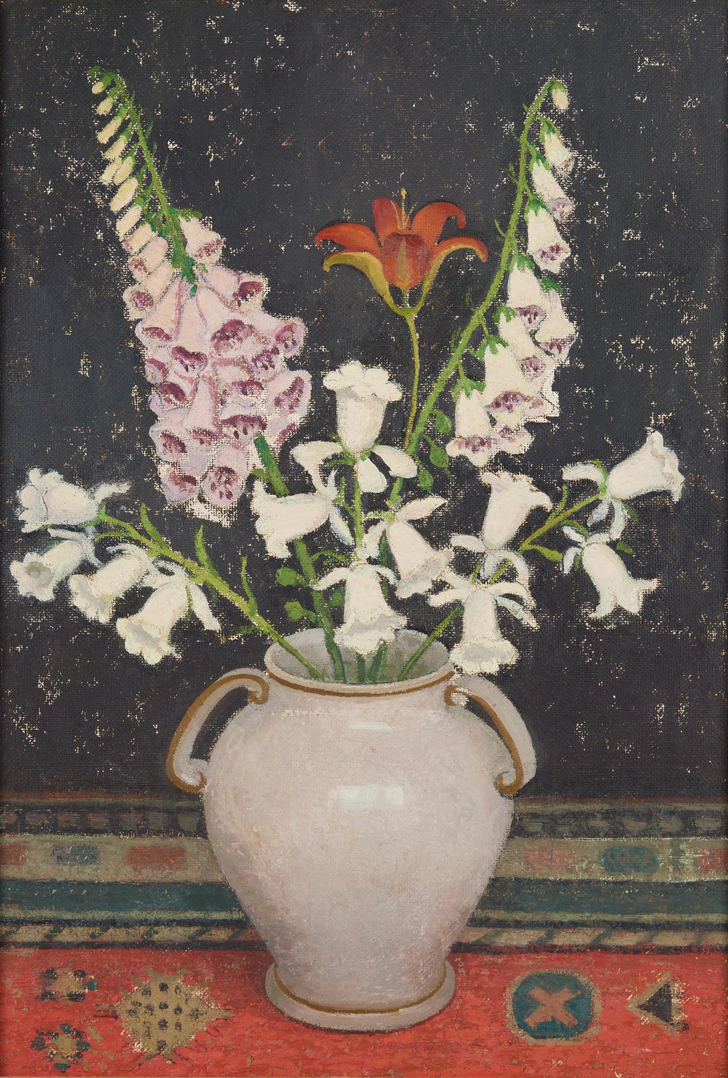 Emma Fordyce MacRae (American, 1887-1974) — Foxgloves in Two-Handled Pot