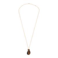 Tiffany & Co., Elsa Peretti, Tiger's Eye Bottle Jug Pendant and Yellow Gold Chain
