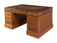 An English Mahogany Pedestal Partners Desk