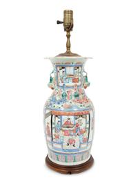 A Chinese Porcelain Vase Mounted as a Lamp