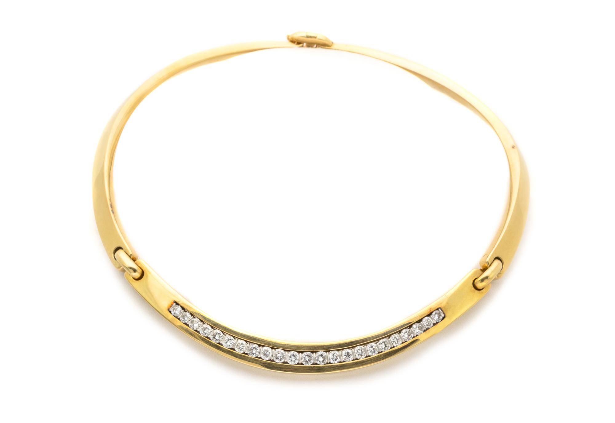 A Gold and Diamond Collar Necklace, 52.20 dwts.