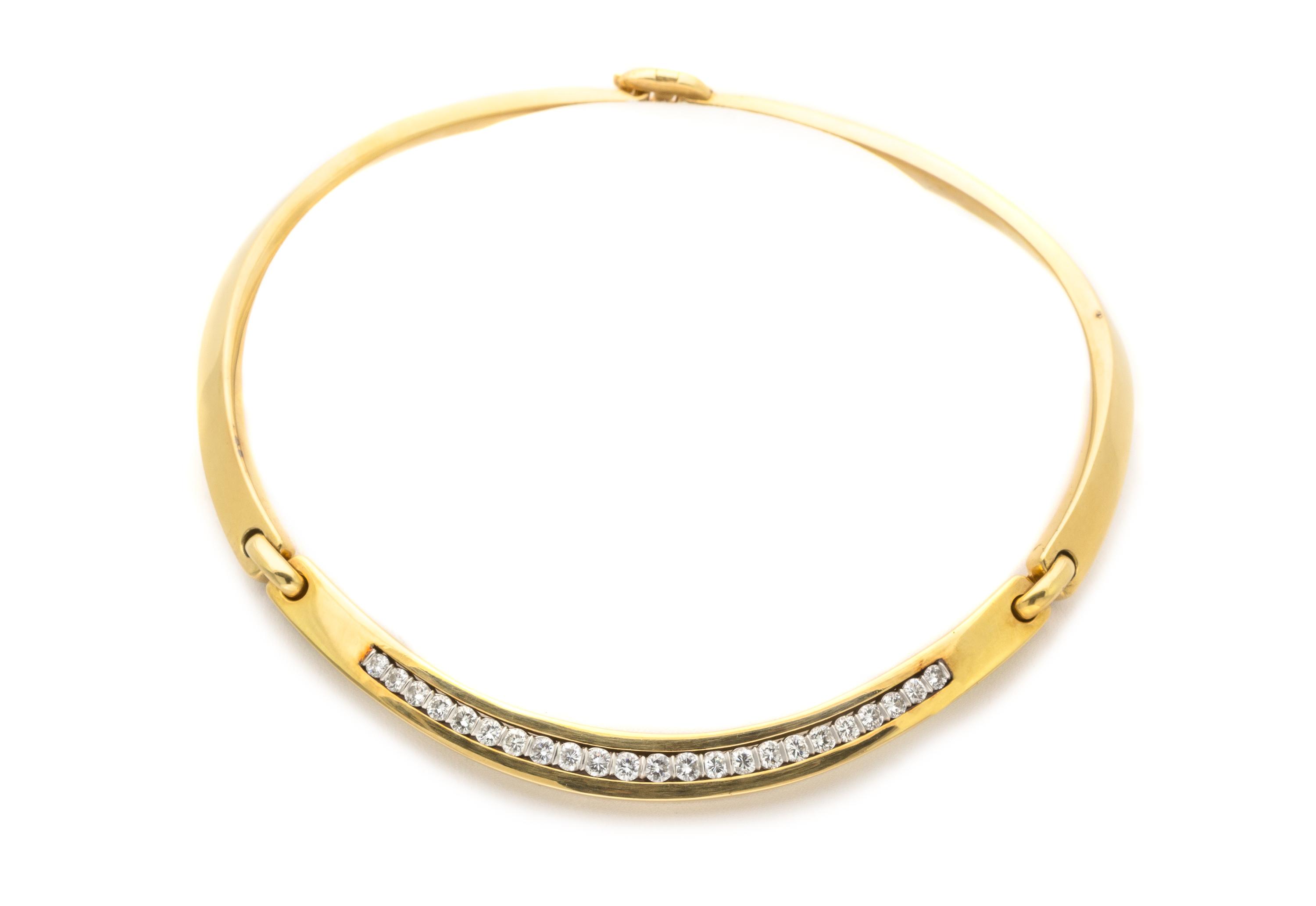A Gold and Diamond Collar Necklace, 52.20 dwts.
