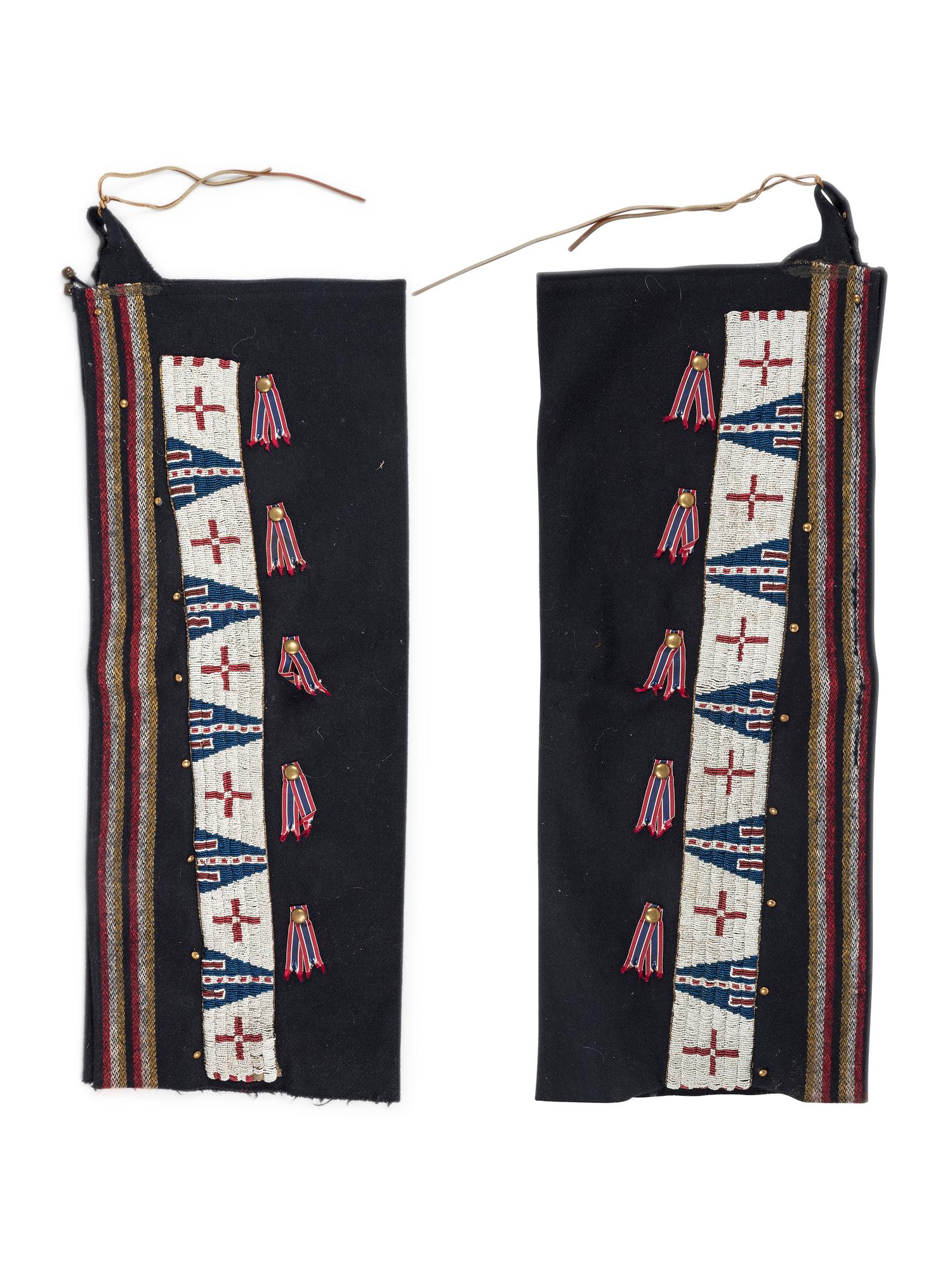 Sioux Beaded Wool Leggings, with Ribbons