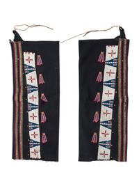 Sioux Beaded Wool Leggings, with Ribbons