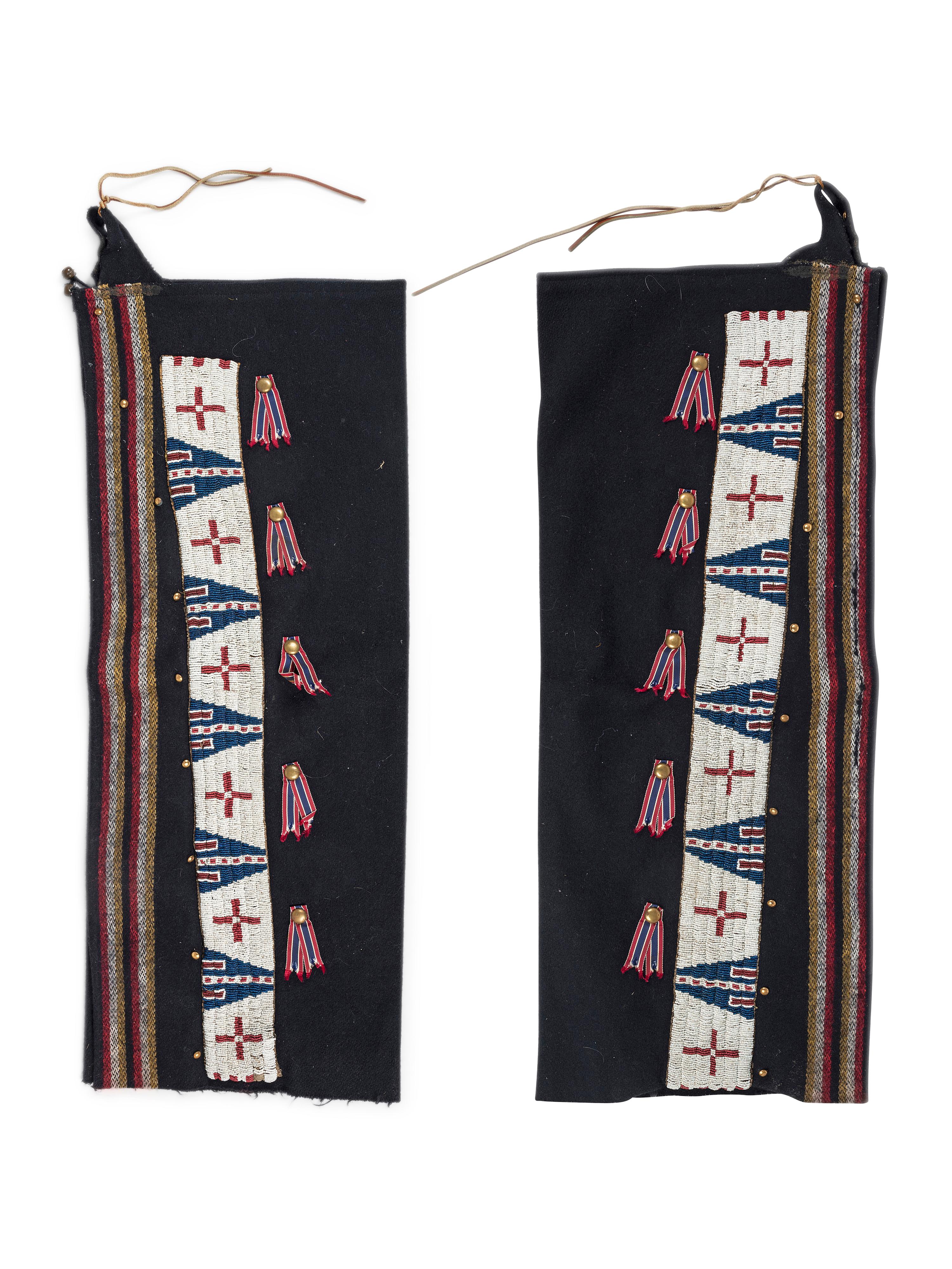 Sioux Beaded Wool Leggings, with Ribbons