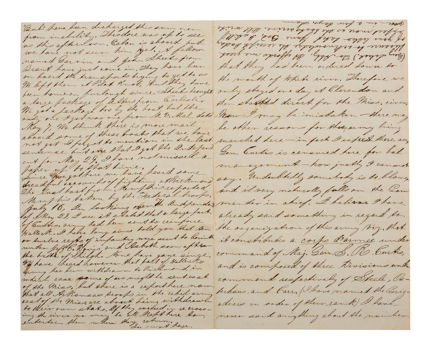 [CIVIL WAR]. Corporal Samuel McKinney Stafford (1837-1922), 16th Ohio Battery, archive including war-date diary and letters.