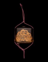A Japanese Gold and Black Lacquer Two-Case Inro