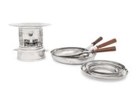 A Broggi Silver-Plate Tableside Flambé Station
