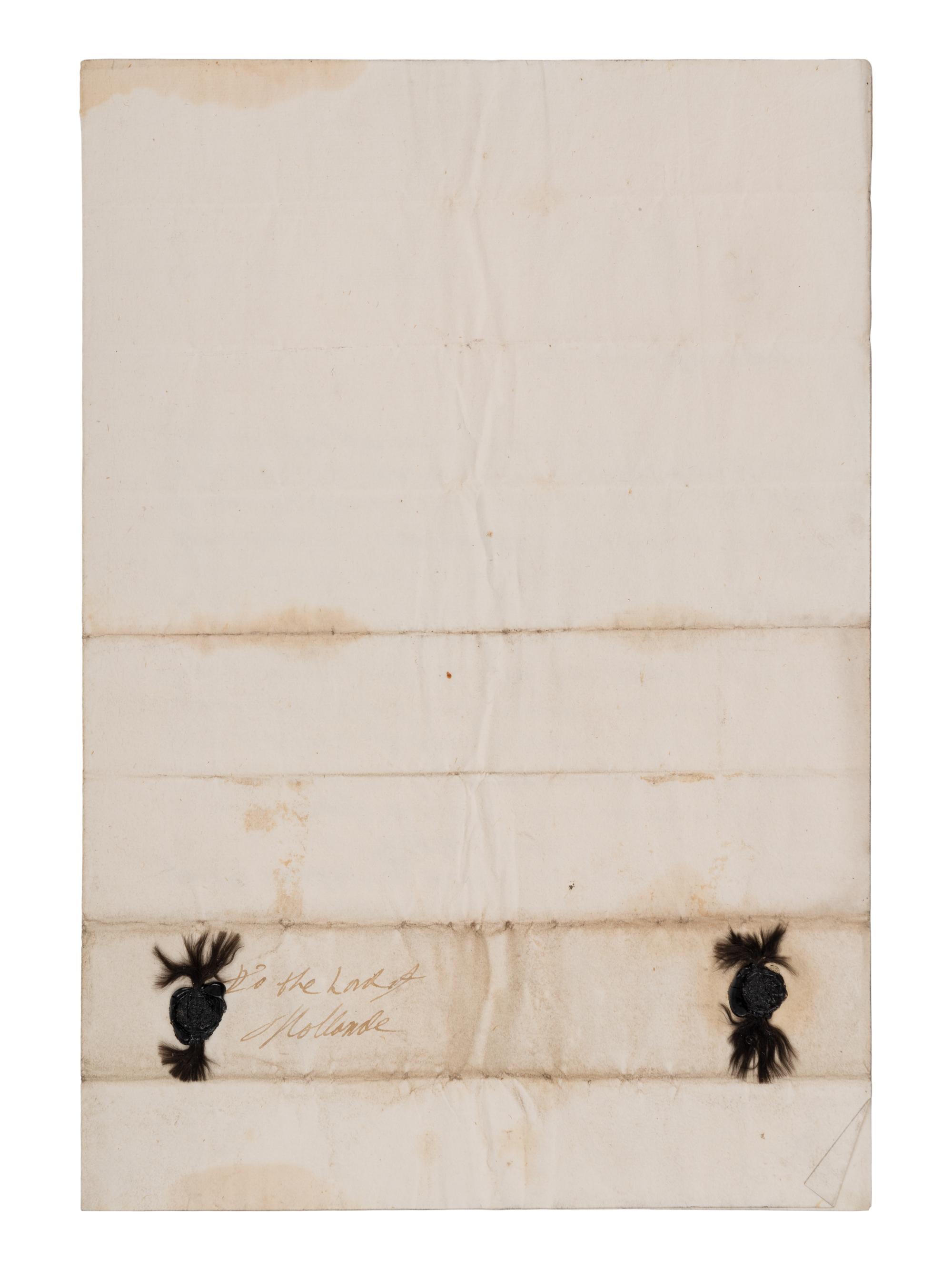[ENGLISH & CONTINENTAL MANUSCRIPTS]. STUART, Elizabeth (1596-1662). Autograph letter signed (“Elizabeth”), to Henry Rich. The Hague, October [1637].