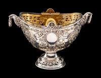 A German Silver Basket with a Glass Liner