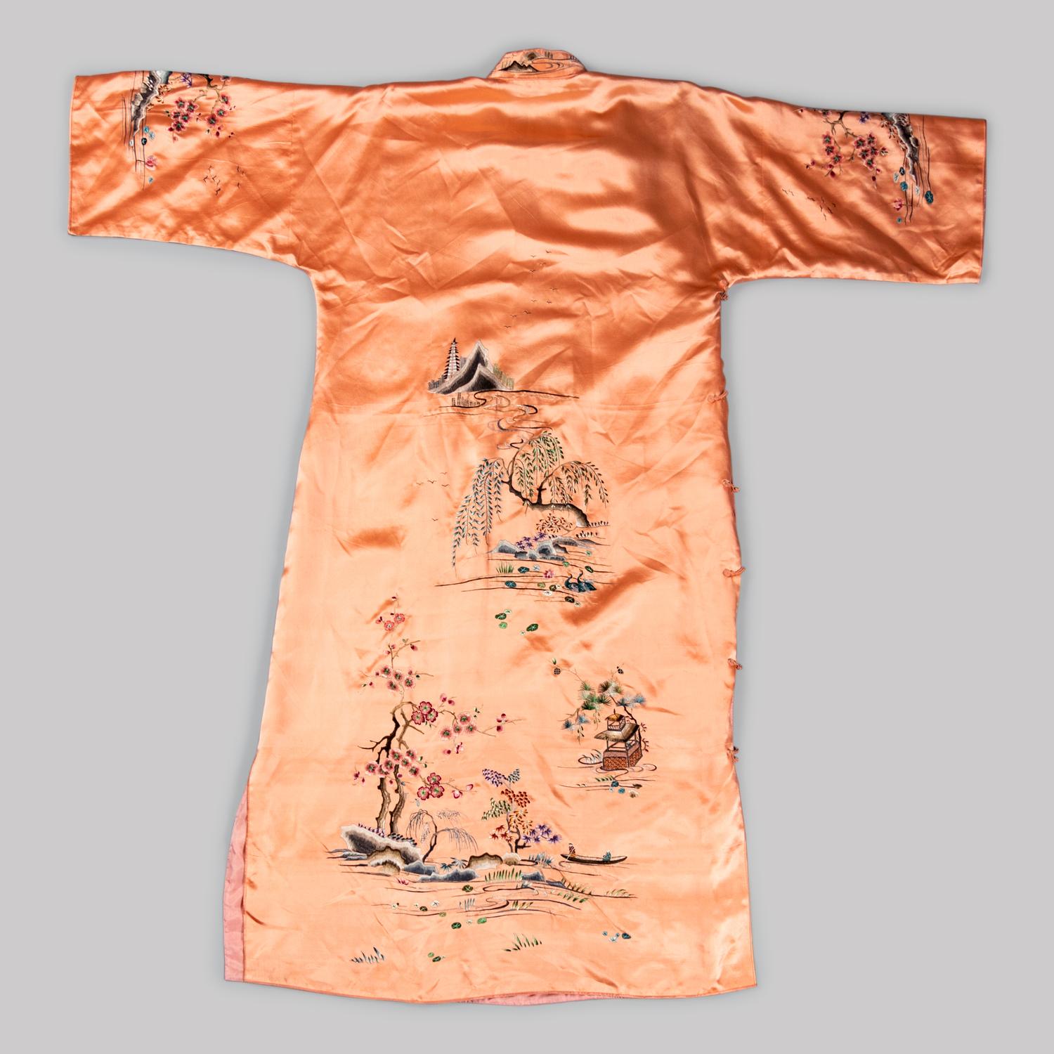 Three Chinese Embroidered Silk Ladies' Cheongsam, Qipao