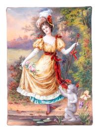 A Limoges Style Polychrome Enamel-on-Copper Plaque