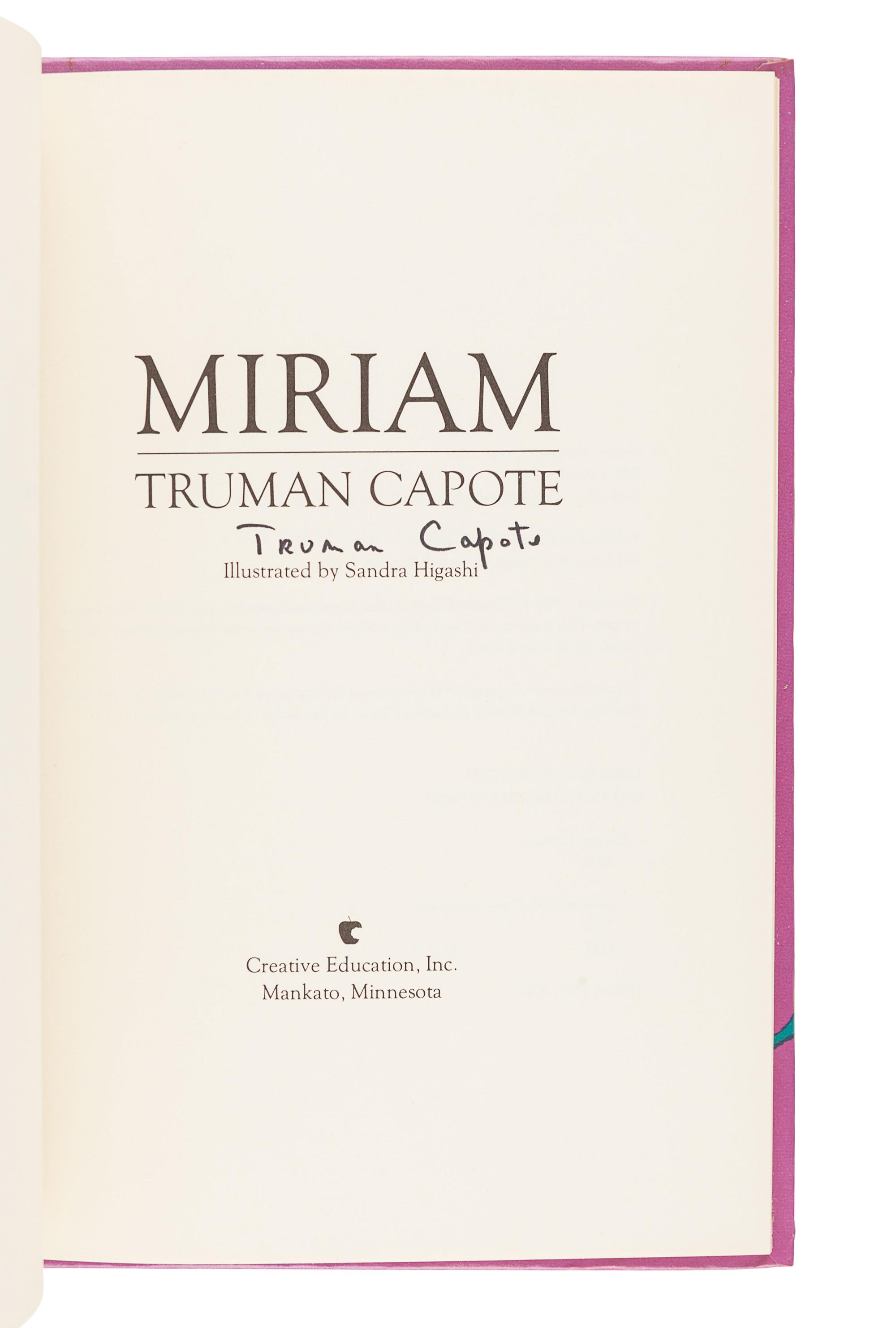 [CAPOTE, Truman (1924-1984)]. A group of 3 FIRST EDITIONS, SIGNED BY CAPOTE, comprising: