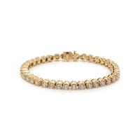 YELLOW GOLD AND DIAMOND TENNIS BRACELET