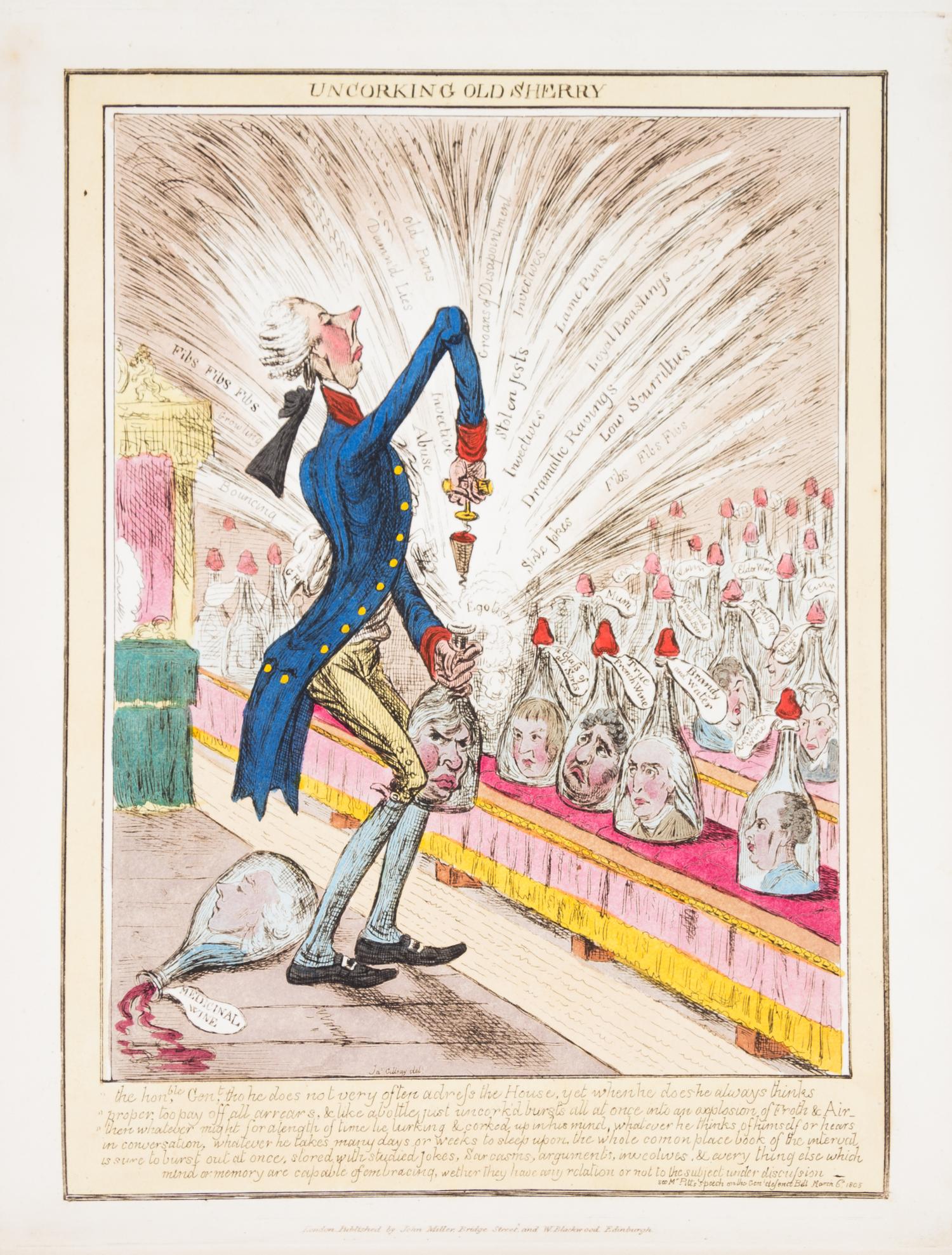 GILLRAY, JAMES. [The Caricatures of Gillray.] London, [1818] With 85 hand-colored plates.
