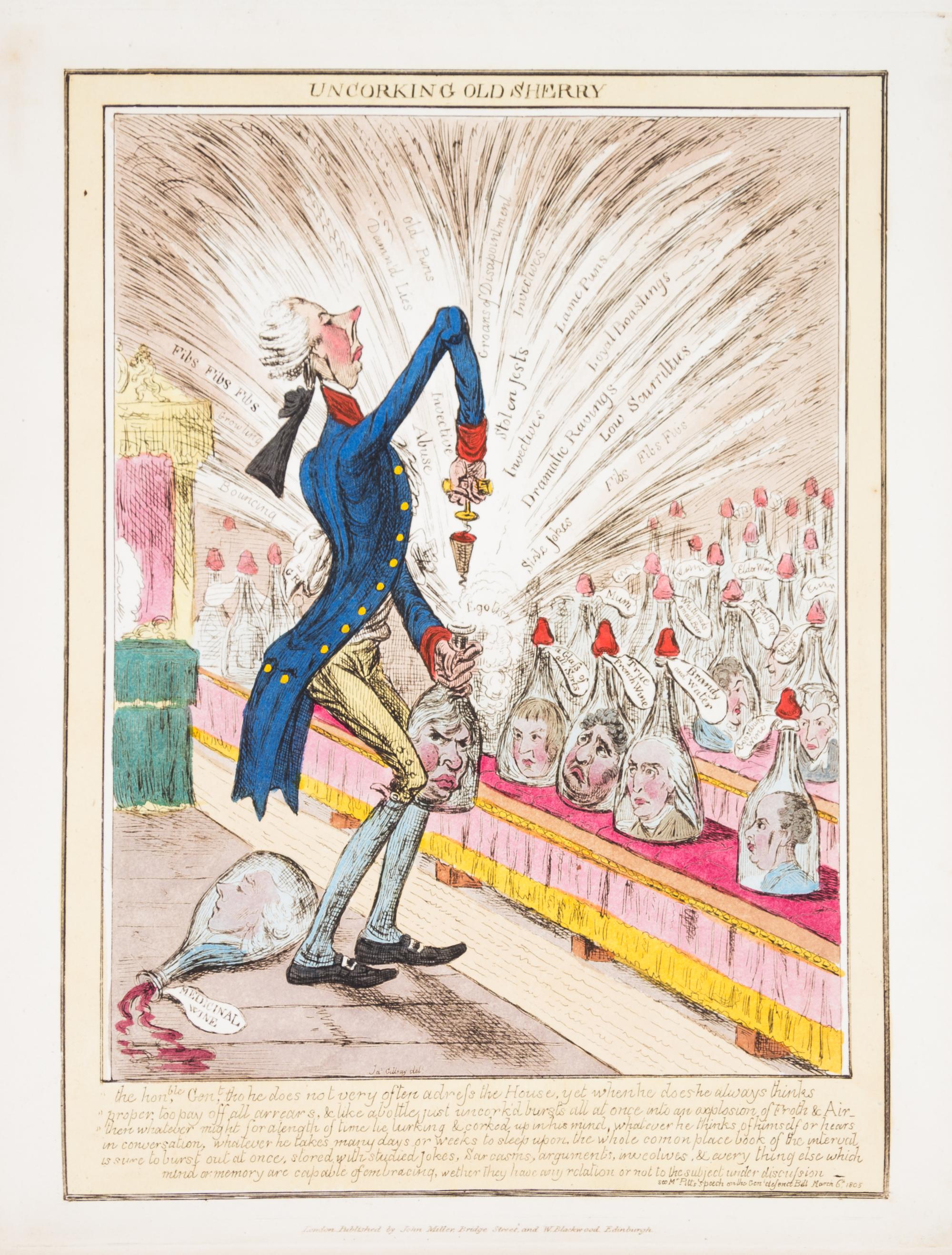 GILLRAY, JAMES. [The Caricatures of Gillray.] London, [1818] With 85 hand-colored plates.