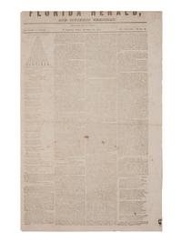 [SECOND SEMINOLE INDIAN WAR]. Florida Herald . Vol. VII, No. 29. St. Augustine, Florida Territory: James M. Gould, 10 December 1841.