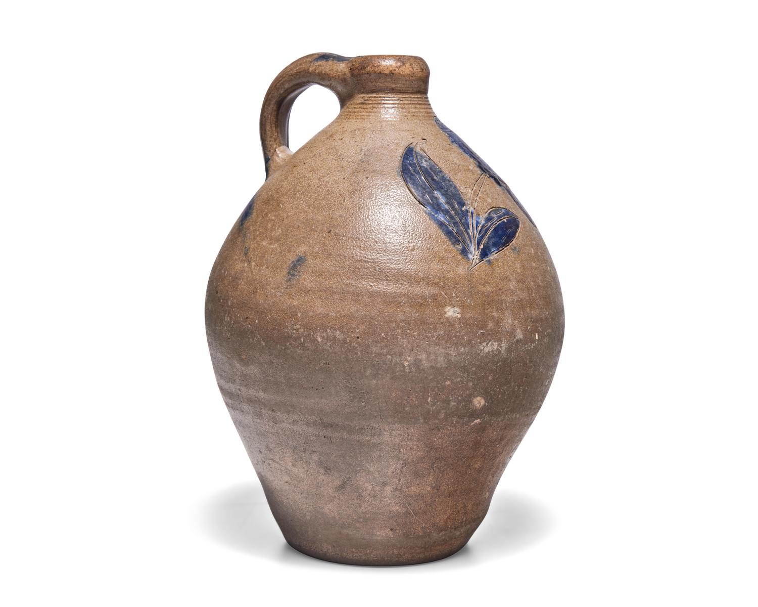 An Incised and Cobalt-Decorated Stoneware Jug, New York, First Half 19th Century