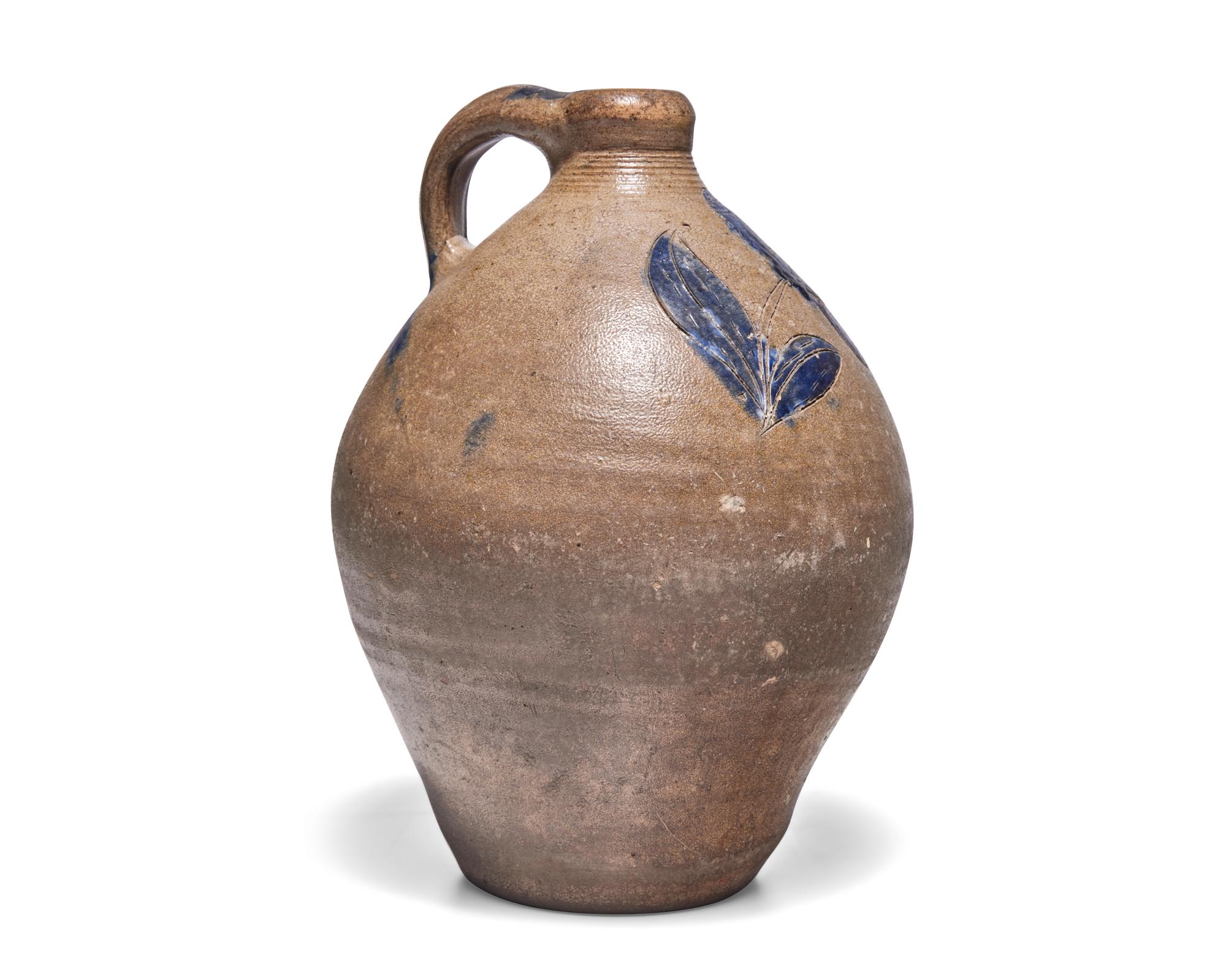 An Incised and Cobalt-Decorated Stoneware Jug, New York, First Half 19th Century