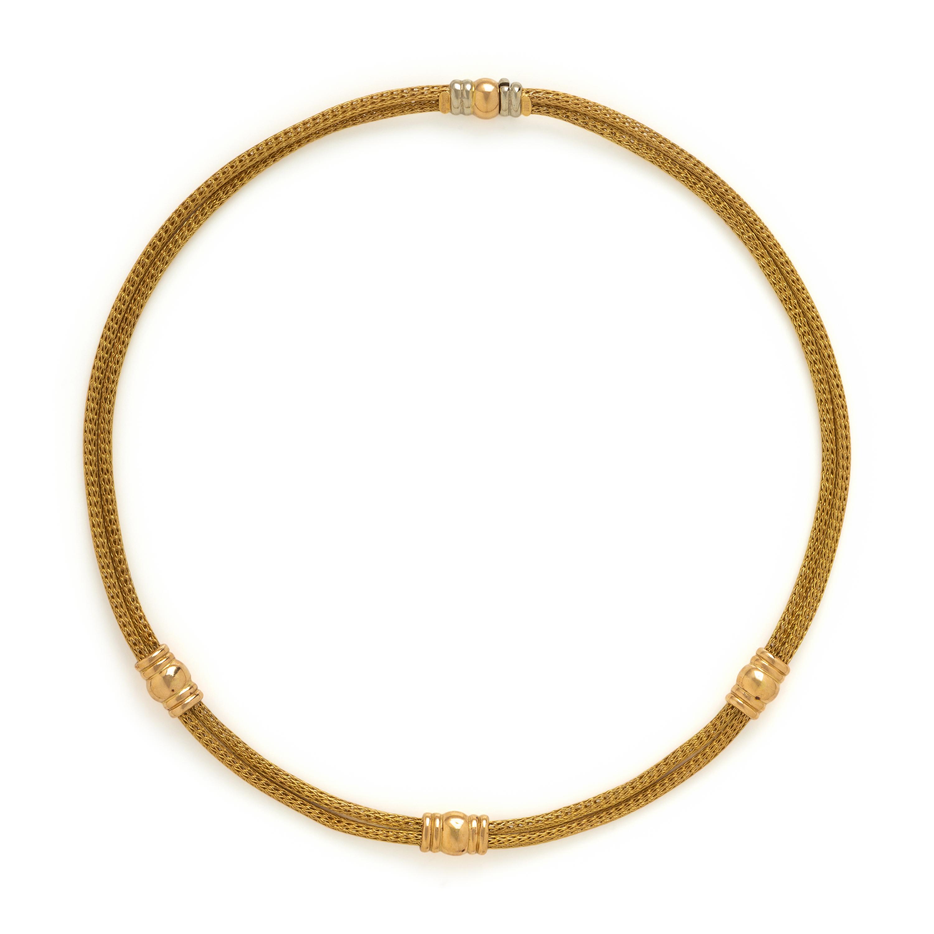 Gregg Ruth, Bicolor Gold Woven Necklace