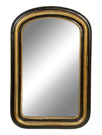 A Victorian Ebonized and Parcel Gilt Mirror