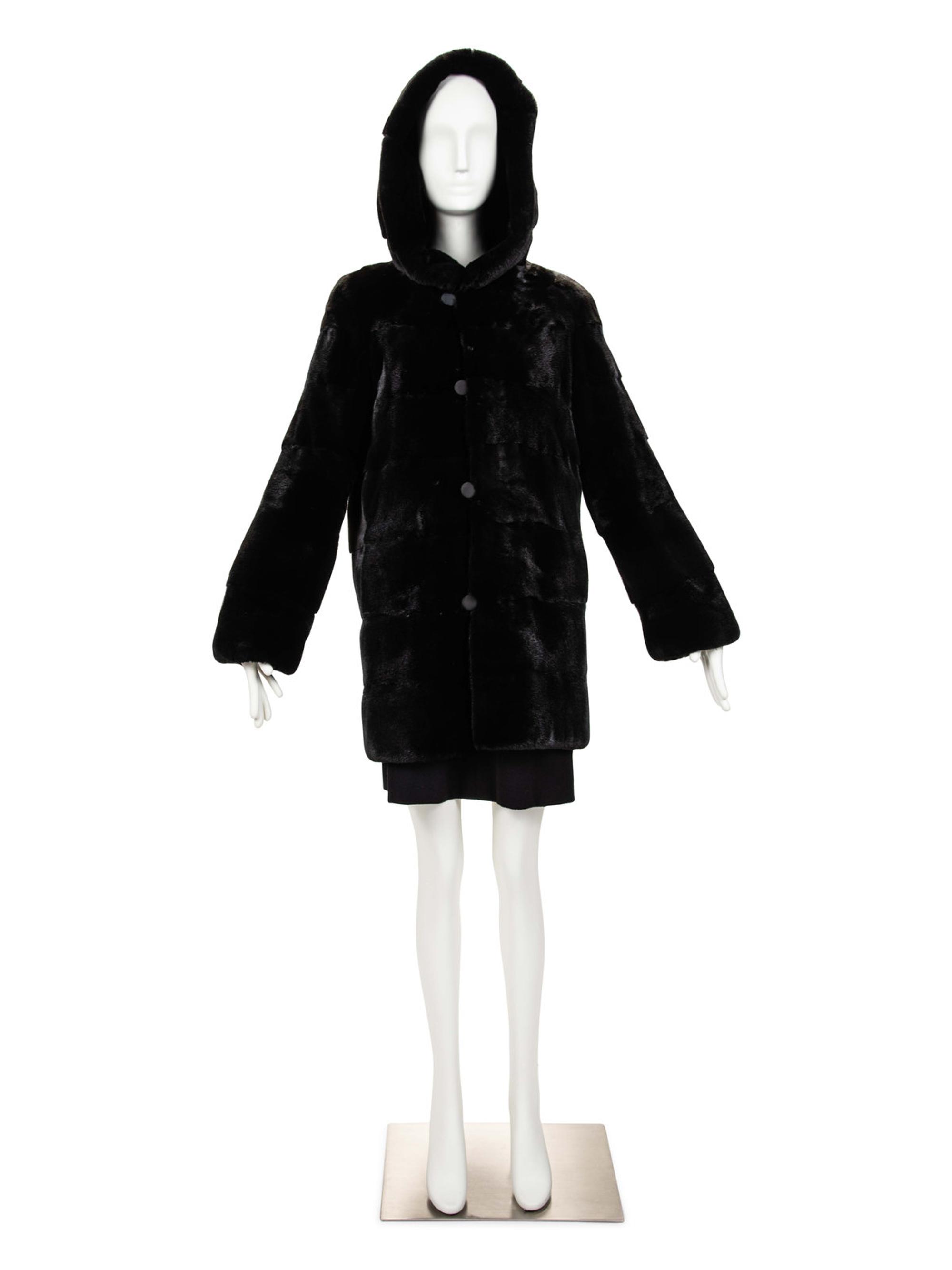 J. Mendel Black Mink Lined Rain Coat