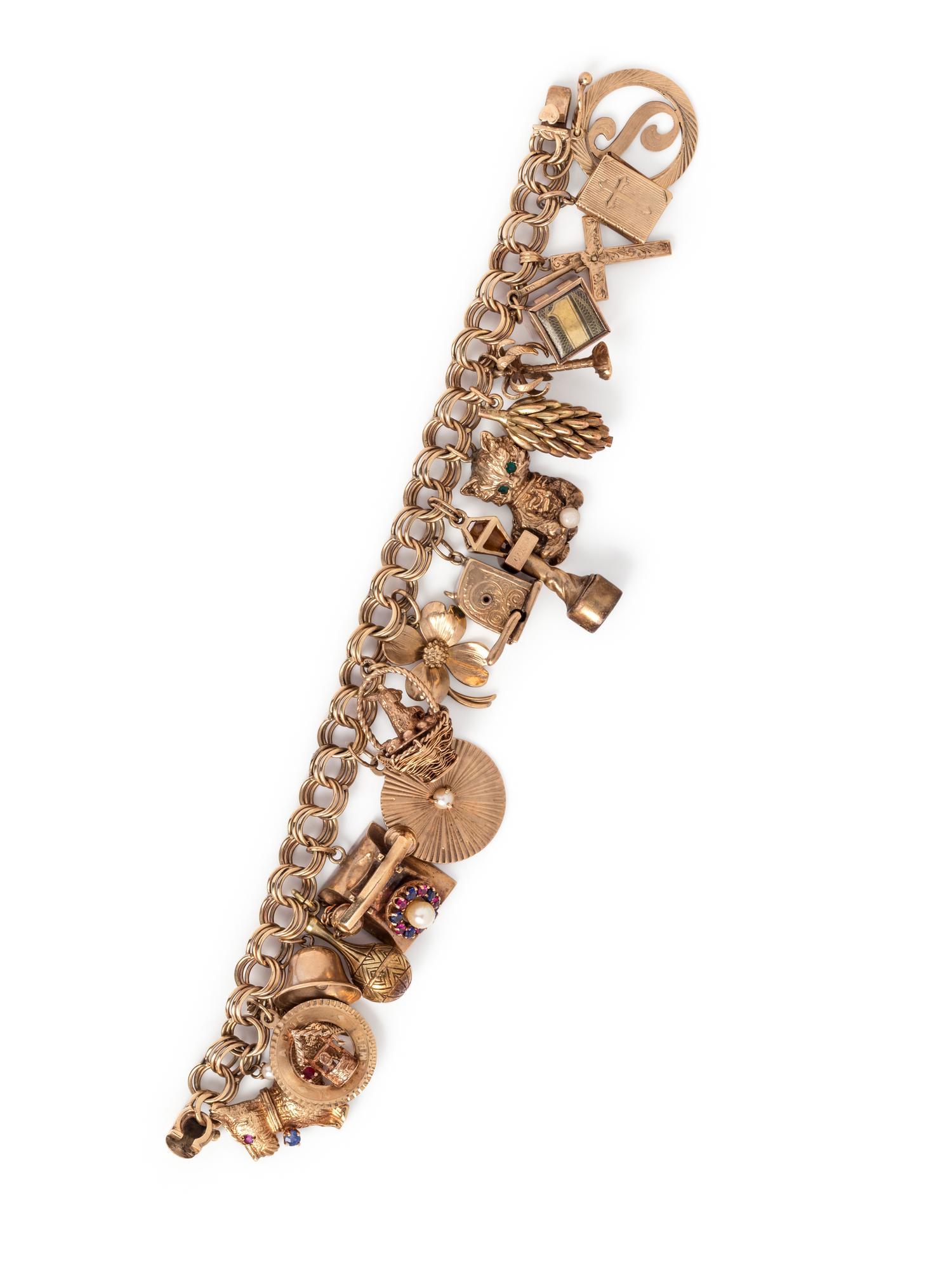 YELLOW GOLD CHARM BRACELET