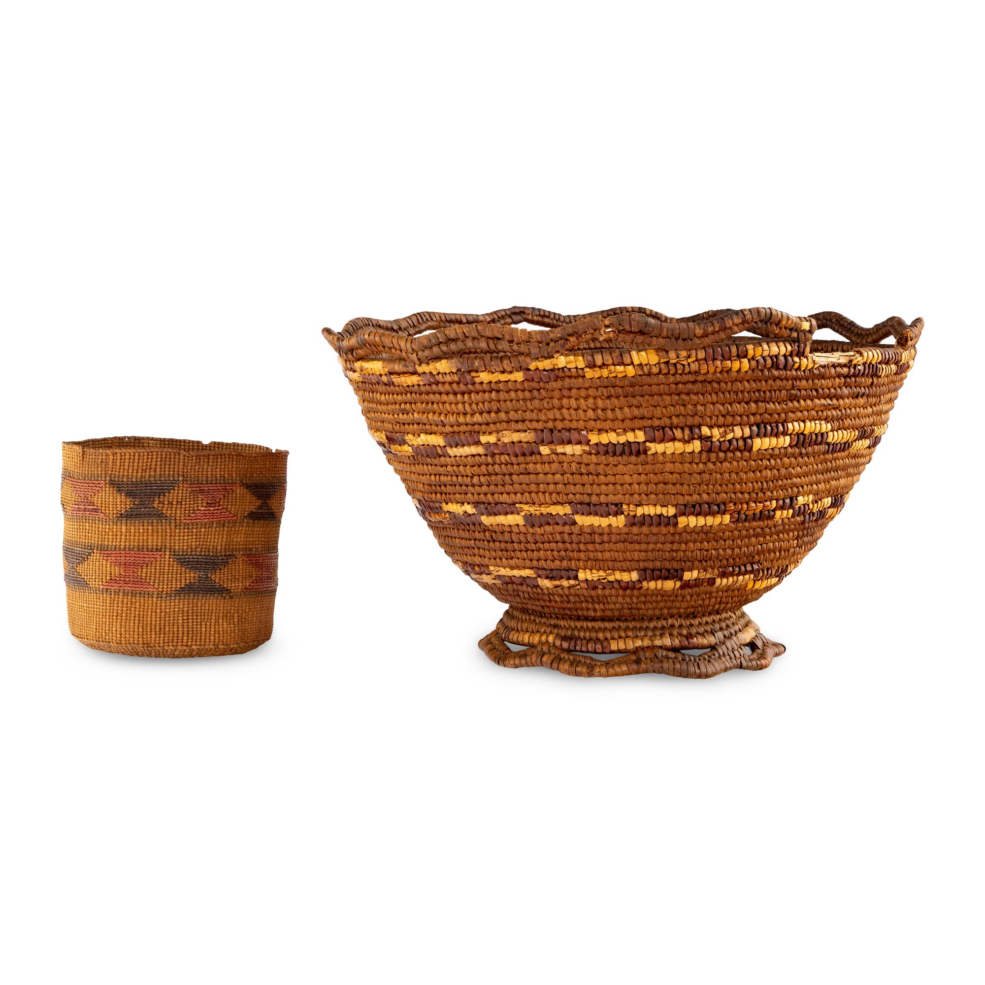Tlingit Berry Basket and Salish Imbricated Basket