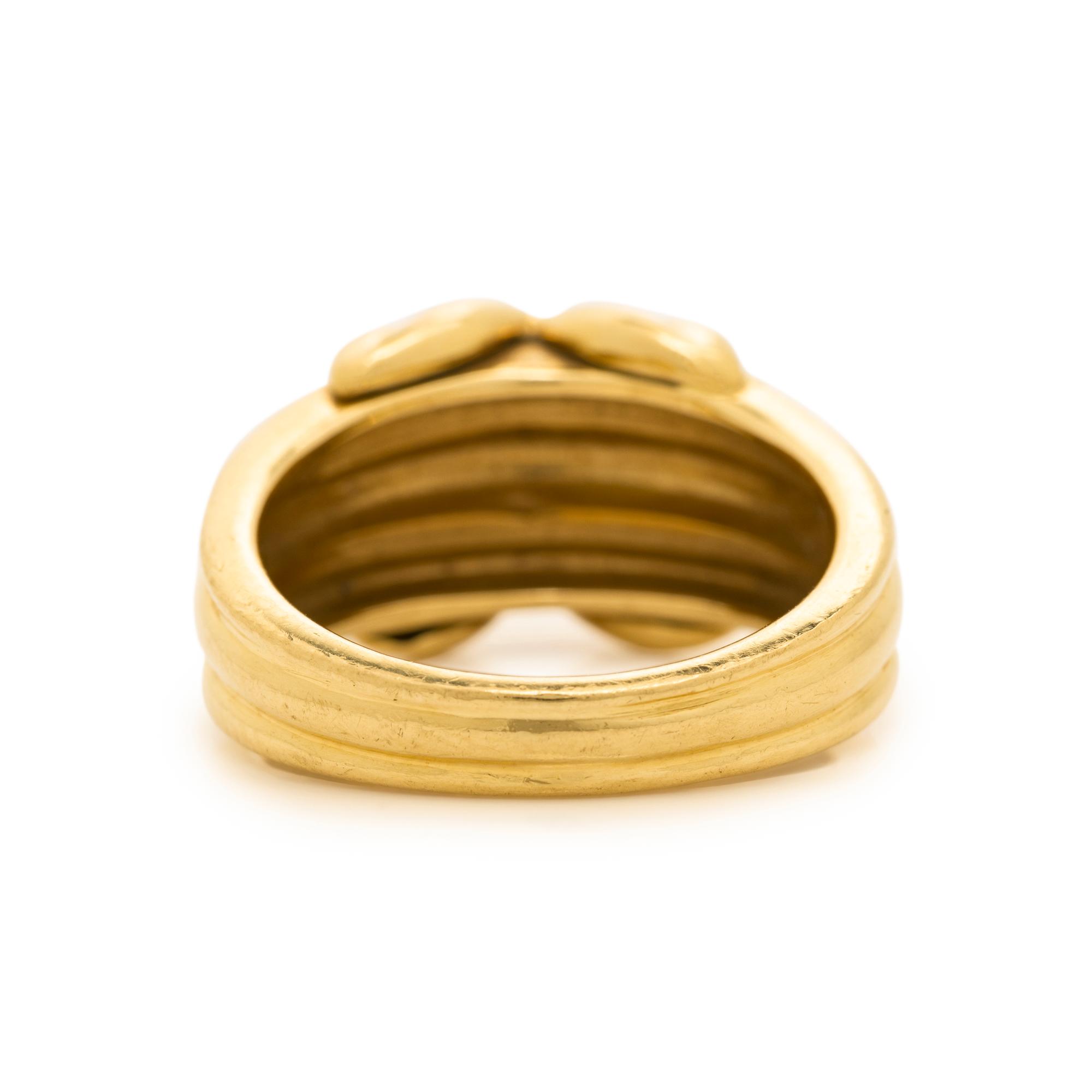 TIFFANY & CO., YELLOW GOLD 'X' RING