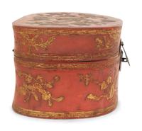 A Chinese Red and Gilt Lacquer Hat Box