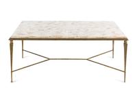 An Oly Studio Gilt Metal and Onyx Mosaic-Veneered Cocktail Table