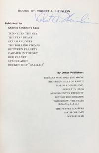 HEINLEIN, ROBERT A. Tunnel in the Sky. New York, 1955. First edition, signed.