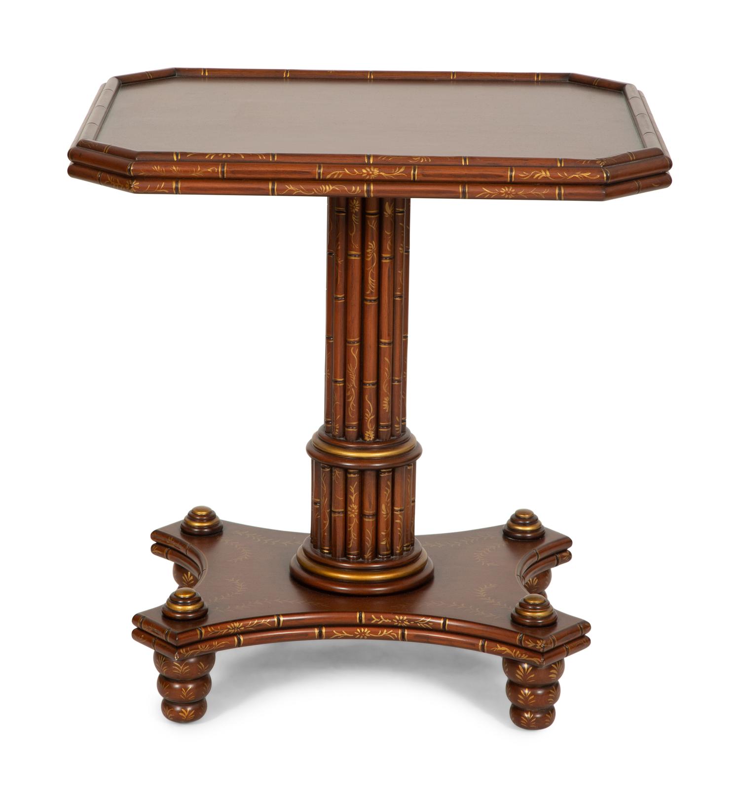 A Regency Style Mahogany and Parcel Gilt Side Table