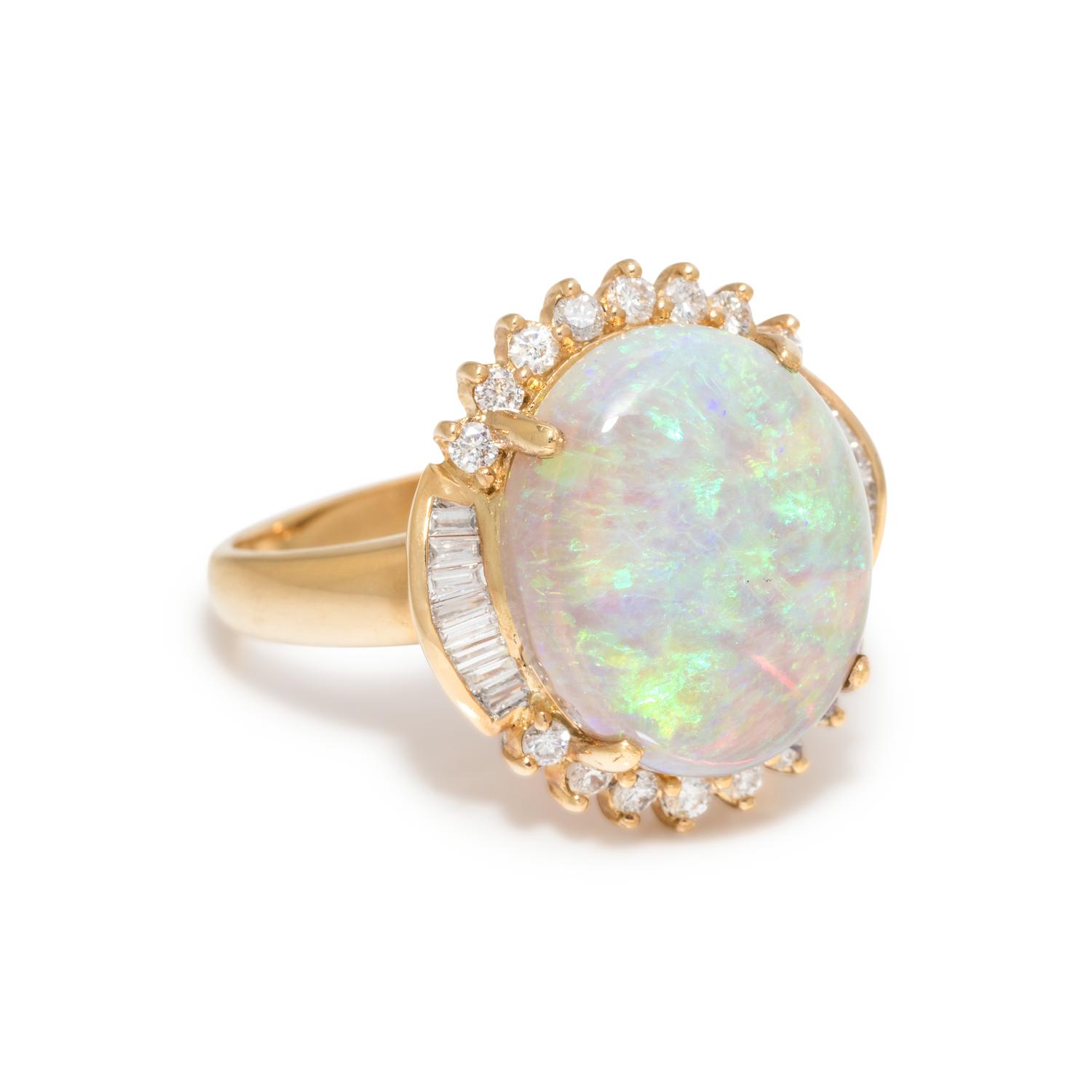 OPAL AND DIAMOND RING