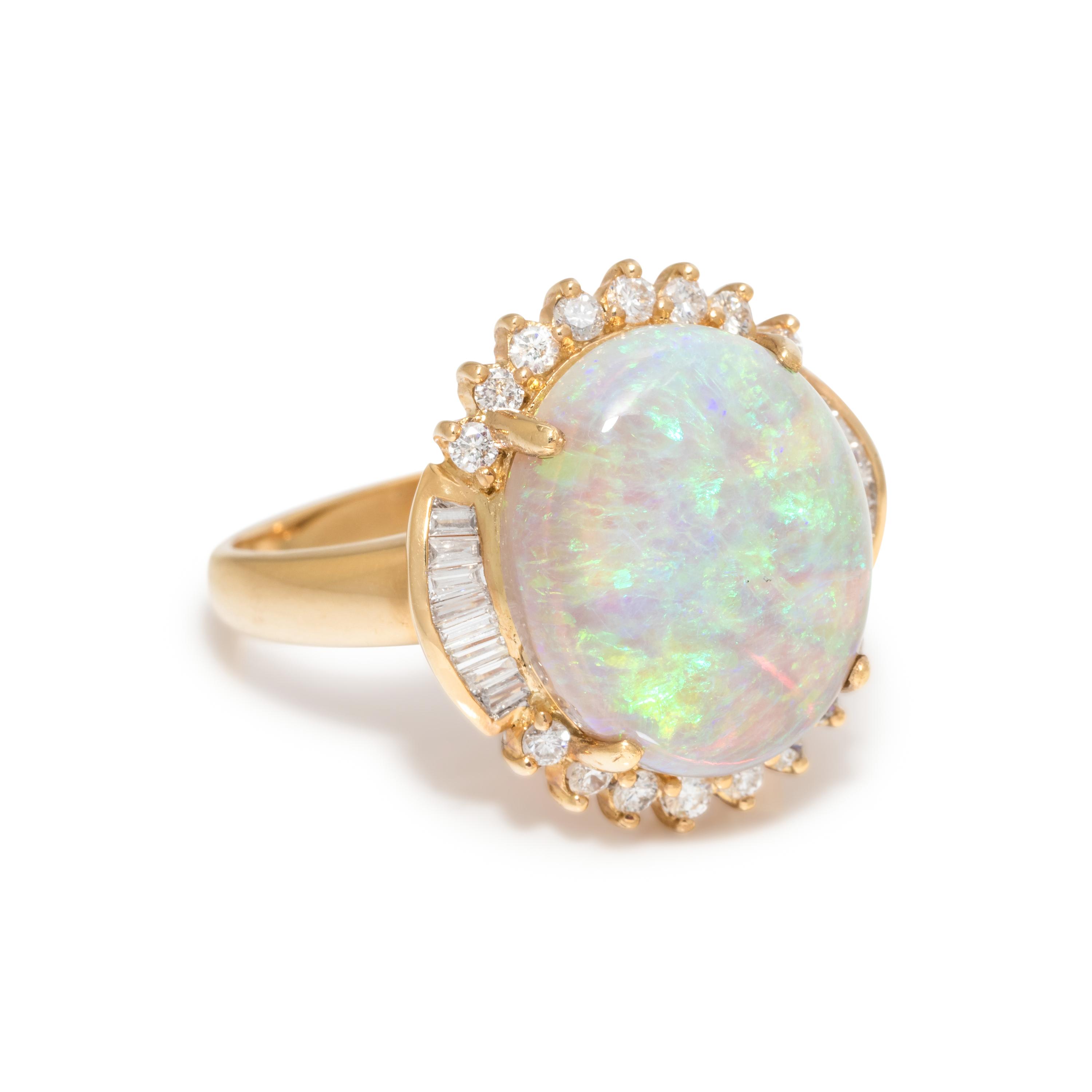 OPAL AND DIAMOND RING