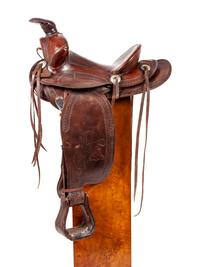 G.L. Lawrence Co. Tooled Roping Saddle