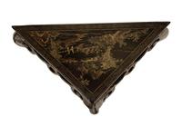 A Pair of Chinese Black and Gilt Lacquer Corner Tables