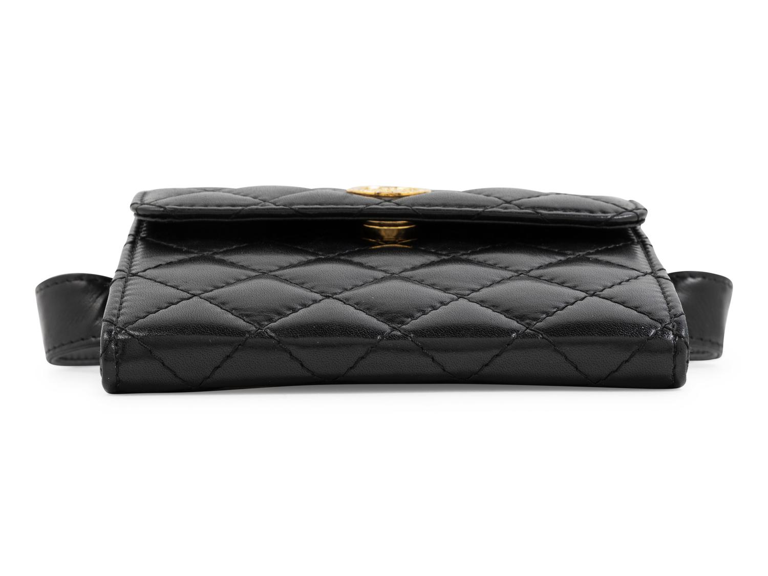 Balmain Black Leather Belt Bag, 1980-90s