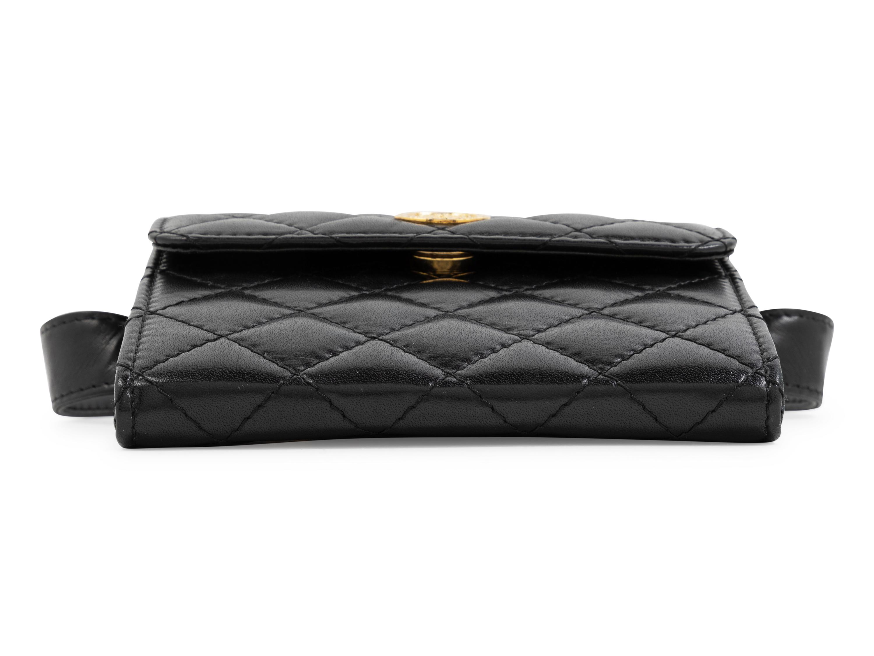 Balmain Black Leather Belt Bag, 1980-90s
