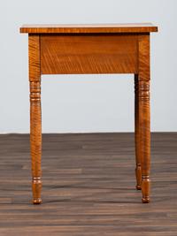 A Late Federal Tiger Maple One-Drawer Work Table