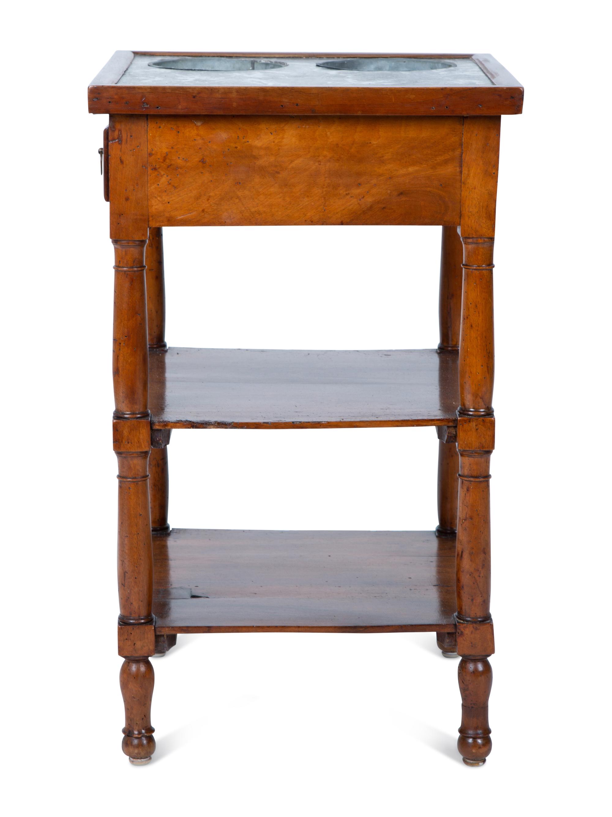 A French Provincial Fruitwood Marble-Top Rafraichissoir — LATE 18TH CENTURY