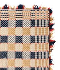 A Jacquard Woven Linen, Cotton and Wool Coverlet