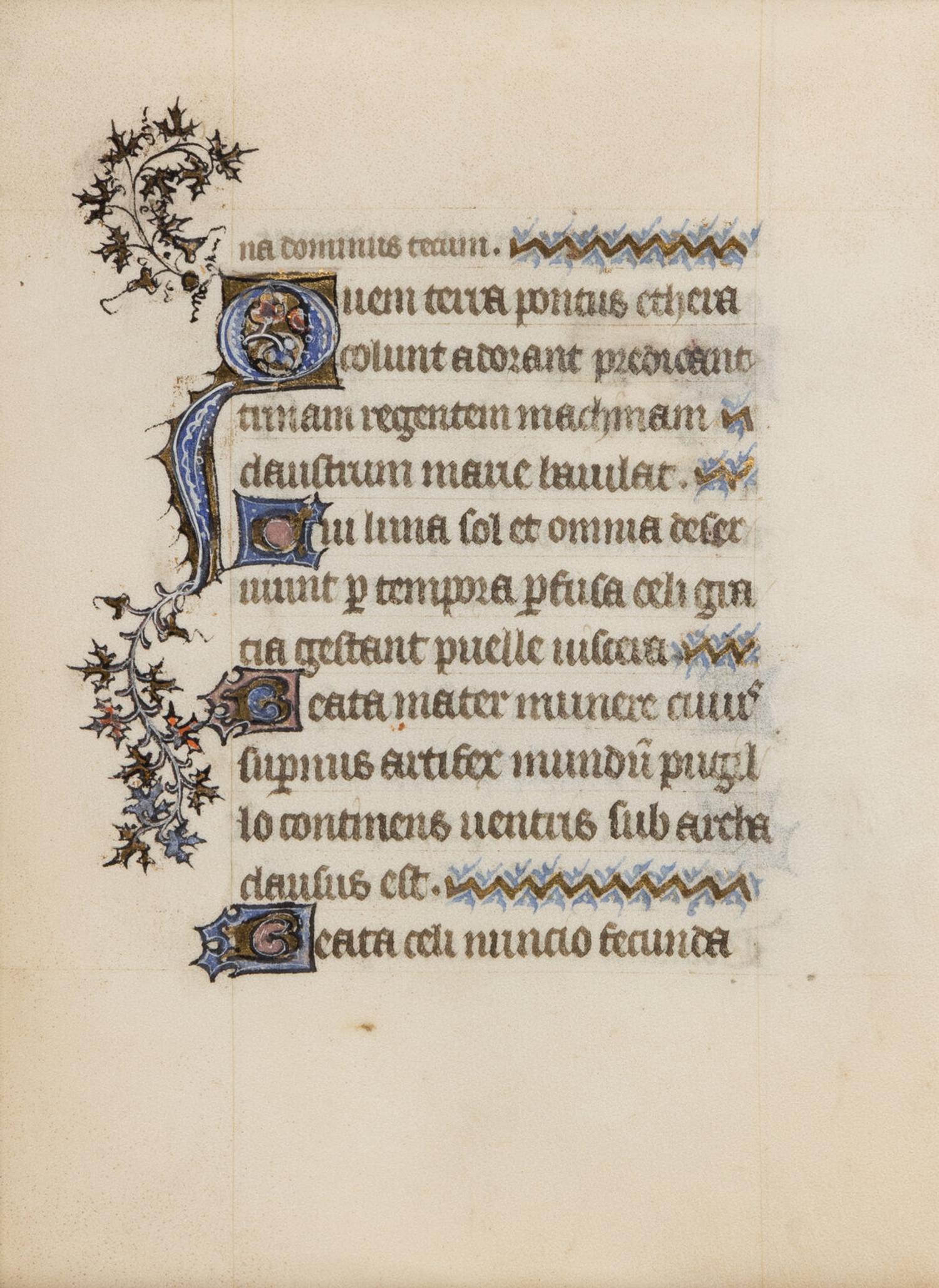 FOUR ILLUMINATED LEAVES FROM ASSORTED BOOKS OF HOURS FROM FRANCE, ITALY, AND THE NETHERLANDS