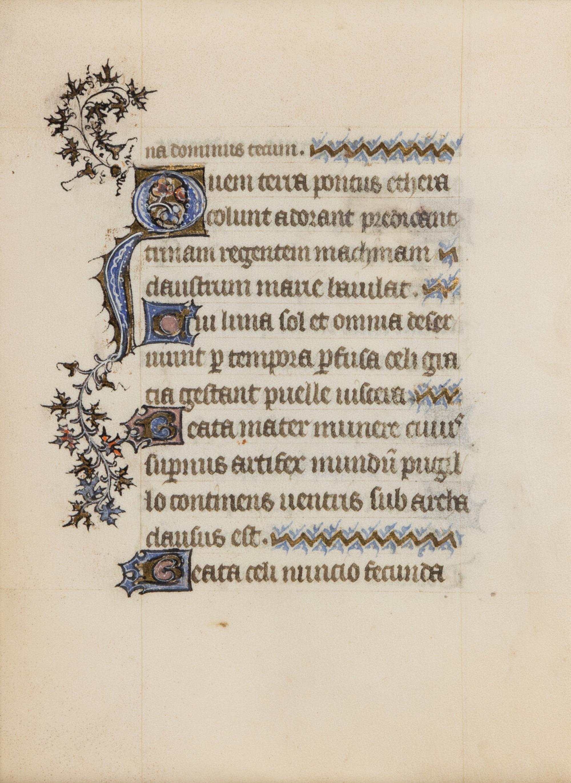FOUR ILLUMINATED LEAVES FROM ASSORTED BOOKS OF HOURS FROM FRANCE, ITALY, AND THE NETHERLANDS