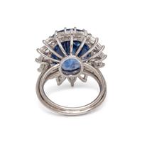 UNHEATED BURMESE SAPPHIRE AND DIAMOND RING