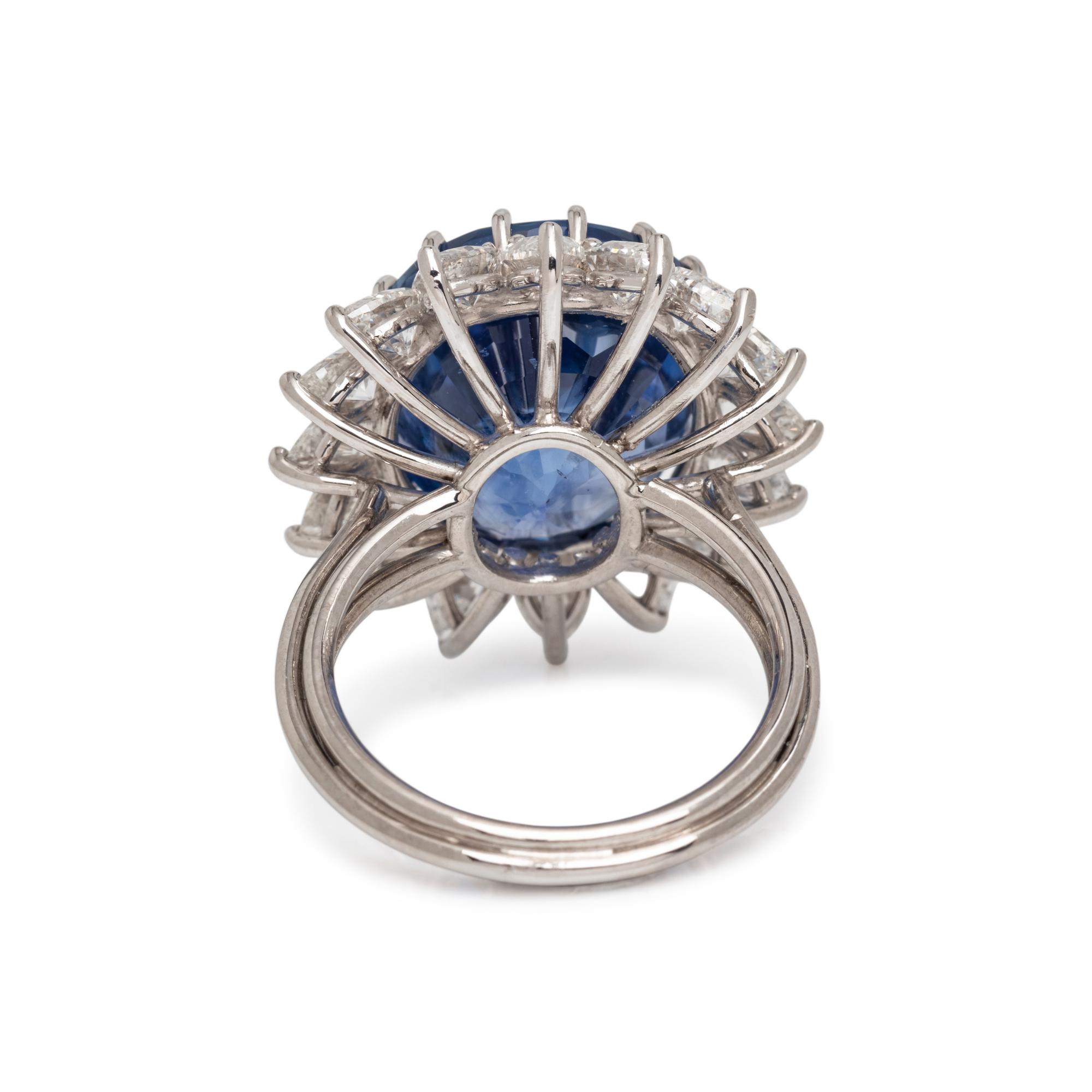 UNHEATED BURMESE SAPPHIRE AND DIAMOND RING