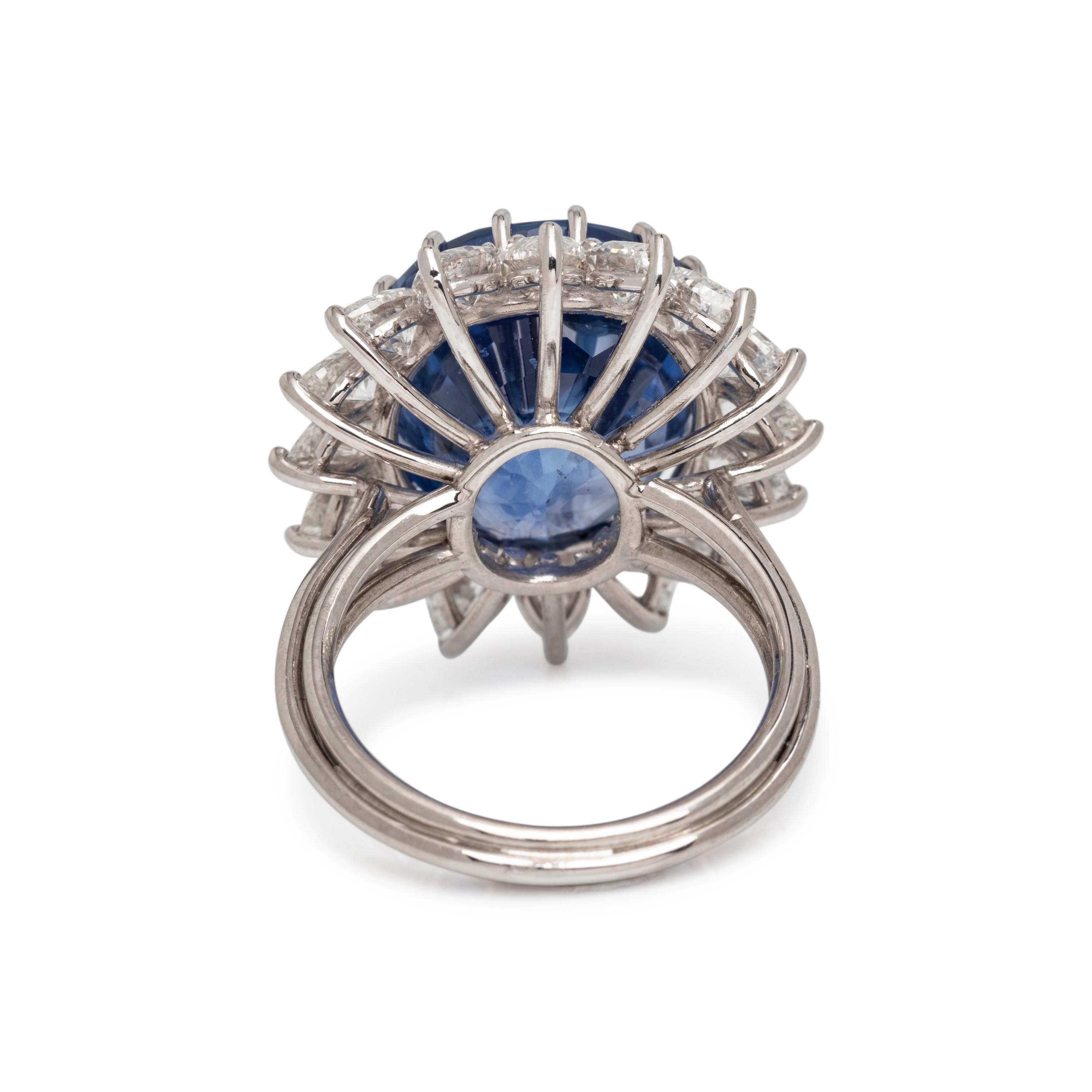UNHEATED BURMESE SAPPHIRE AND DIAMOND RING