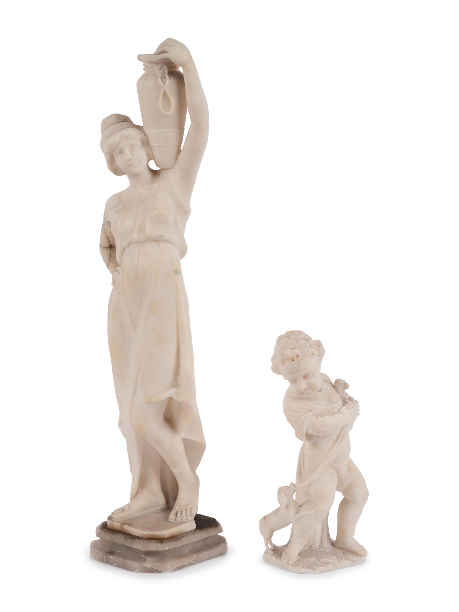 Two Italian Carved Alabaster Figures